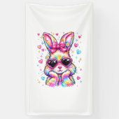Cute Coquette Tie Dye Rabbit Easter Bunny Women Gi 横断幕 (縦)