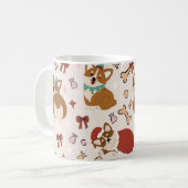 Cute Corgi Christmas Holiday Seamless Pattern コーヒーマグカップ (正面左)