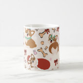 Cute Corgi Christmas Holiday Seamless Pattern コーヒーマグカップ (中央)