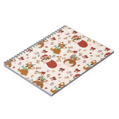 Cute Corgi Christmas Holiday Seamless Pattern ノートブック (左側)