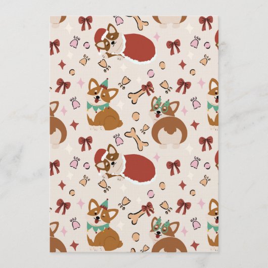 Cute Corgi Christmas Holiday Seamless Pattern 招待状 (正面)