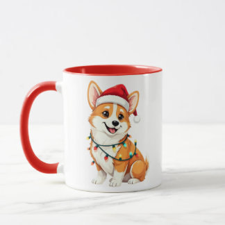Cute Corgi Christmas Santa Pet Dog Lover  マグカップ