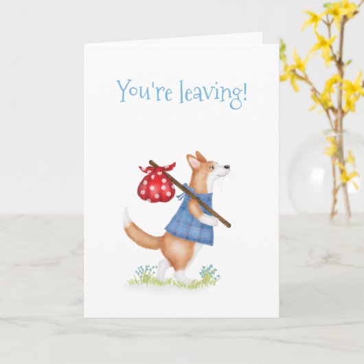 Cute corgi corgi leaving card カード (黄色い花)