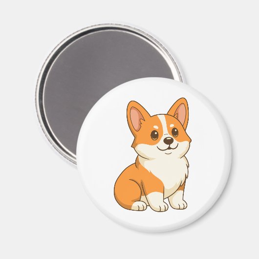 Cute Corgi Dog マグネット (正面/裏面)