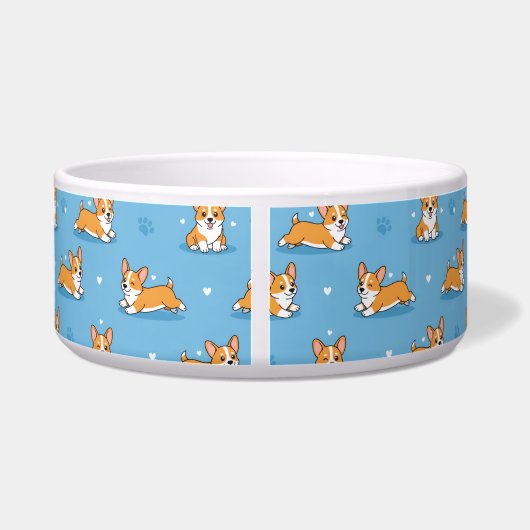 Cute Corgi Dog Bowls | Personalized Puppy ボウル (裏面)