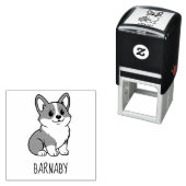 Cute Corgi Dog Custom Name セルフインキングスタンプ (インサイチュ)