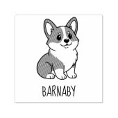 Cute Corgi Dog Custom Name セルフインキングスタンプ (デザイン)