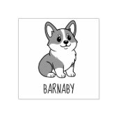 Cute Corgi Dog Custom Name ラバースタンプ (インプリント)