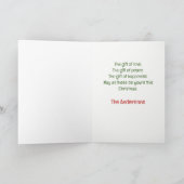 Cute Corgi Dog in a Red Hat with Christmas Tree カード (内部)