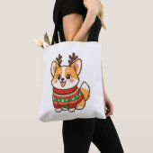 Cute Corgi Dog Ugly Christmas Sweater Holiday Swea トートバッグ (クローズアップ)
