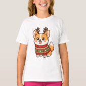 Cute Corgi Dog Ugly Christmas Sweater Holiday Swea Tシャツ (正面)