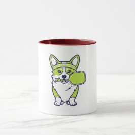 Cute Corgi Pickleball Player Illustration-- Funny  マグカップ