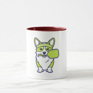 Cute Corgi Pickleball Player Illustration-- Funny  マグカップ