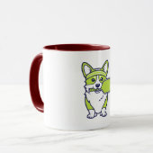 Cute Corgi Pickleball Player Illustration-- Funny  マグカップ (正面左)