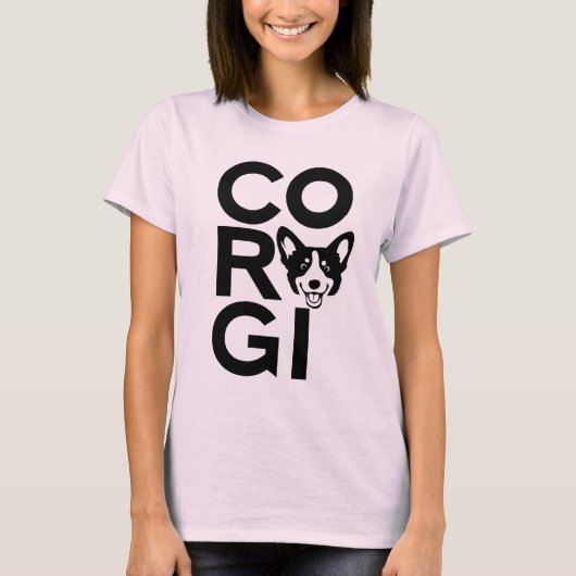 "Cute & Corgi Proud" Tシャツ (正面)