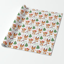 Cute Corgi Puppy Christmas Tree Holidays ラッピングペーパー