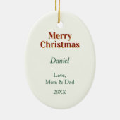 Cute Corgi Puppy Dog Christmas Gift Bag セラミックオーナメント (裏面)