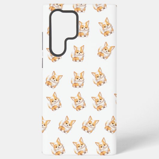 Cute Corgi Puppy Pattern Phone Case Samsung Galaxyケース (裏面)