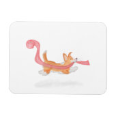 Cute corgi puppy stealing toilet roll magnet マグネット (横)