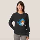 Cute Corgi Shark Tシャツ (正面フル)