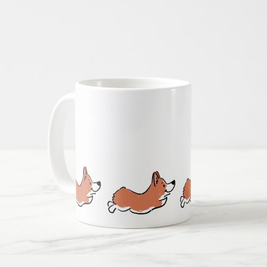 Cute Corgi Simple Custom Mug コーヒーマグカップ (正面左)