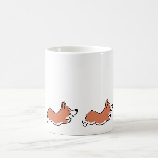 Cute Corgi Simple Custom Mug コーヒーマグカップ (中央)