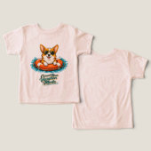Cute Corgi Summer Vacation Mode T-Shirt (デザイン正面&裏面)