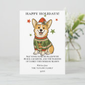 Cute Corgi Ugly Reindeer Sweater Christmas シーズンカード (スタンド正面)