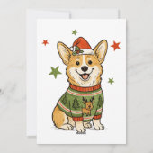 Cute Corgi Ugly Reindeer Sweater Christmas シーズンカード (裏面)