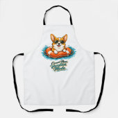 Cute Corgi "Vacation Mode" Summer Design エプロン (正面)