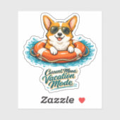 Cute Corgi "Vacation Mode" Summer Design シール (シート)