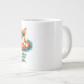 Cute Corgi "Vacation Mode" Summer Design ジャンボコーヒーマグカップ (正面右)