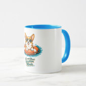 Cute Corgi "Vacation Mode" Summer Design マグカップ (正面右)