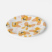 Cute Corgi with Hearts Birthday ペーパープレート (アングル)