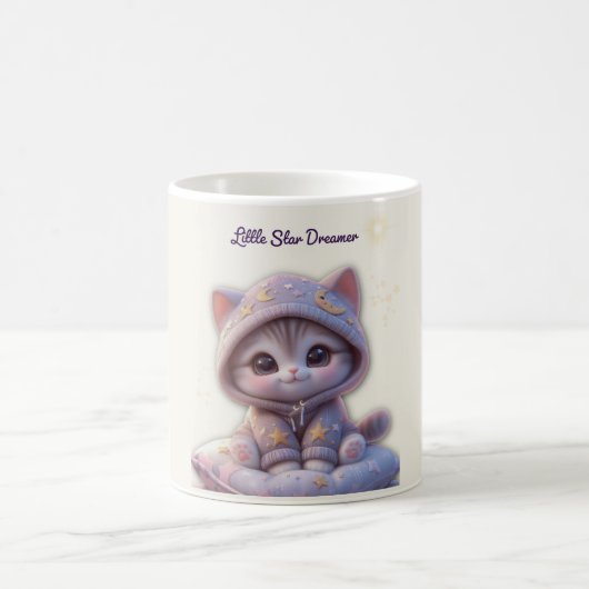 Cute Cosmic Cat Mug – Pastel Galaxy Kitten コーヒーマグカップ (中央)