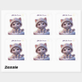 Cute Cosmic Cat Sticker スクエアシール (シート)
