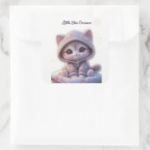 Cute Cosmic Cat Sticker スクエアシール (バッグ)