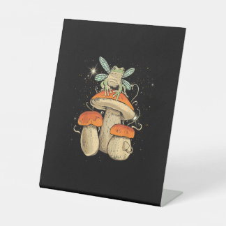 Cute Cottagecore Mushroom Frog Goblincore Style 台座サイン