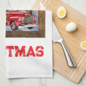 Cute Country Christmas Holiday Farm Kitchen Towel キッチンタオル (四つ折り)