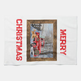 Cute Country Christmas Holiday Farm Kitchen Towel キッチンタオル