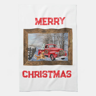 Cute Country Christmas Holiday Farm Kitchen Towel キッチンタオル
