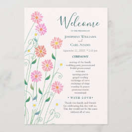 Cute Country Daisies Wedding Program プログラム