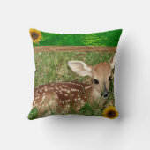 Cute Country Living Deer Throw Pillow クッション (裏面)