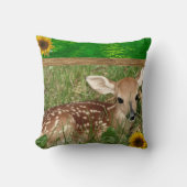 Cute Country Living Deer Throw Pillow クッション (正面)