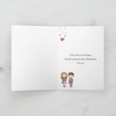Cute Couple in Love Romance Valentines Day Card カード (内部)
