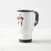 Cute Couple "Like Him" Romantic Cartoon Coffee Mug トラベルマグ (正面右)