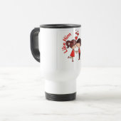 Cute Couple "Like Him" Romantic Cartoon Coffee Mug トラベルマグ (正面左)