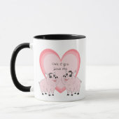 Cute couple of pink piggy マグカップ (左)