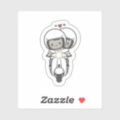 Cute Couple Scooter Trip | Romantic Travel Love シール (シート)