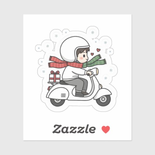 Cute Couple Scooter Trip | Romantic Travel Love シール (シート)